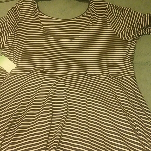 Decree black and white stripe baby doll dress - Picture 2 of 2